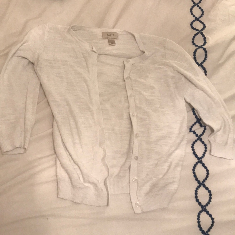 Loft white cardigan